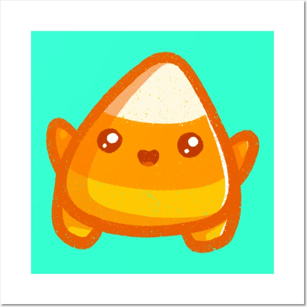 Super Cute Candy Corn - Kawaii Candy Corn Wall Art by perdita00